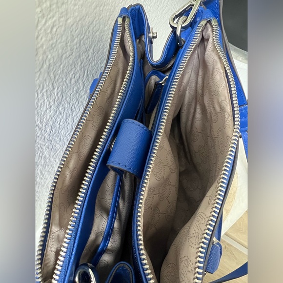 Michael Kors Sutton Saffiano Leather Satchel Handbag, Cobalt Blue. - Picture 6 of 13